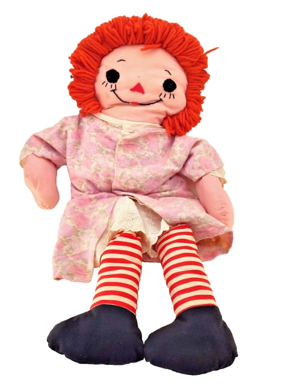Raggedy Ann Doll 20" Plush Red Dress Novelty Collective Toy Decorative Vintage